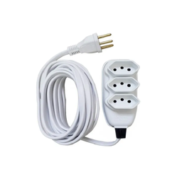 Extensão eletrica 3mts branca pp 10amp 3 vias - 2