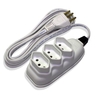 Extensão eletrica 3mts branca pp 10amp 3 vias - 3