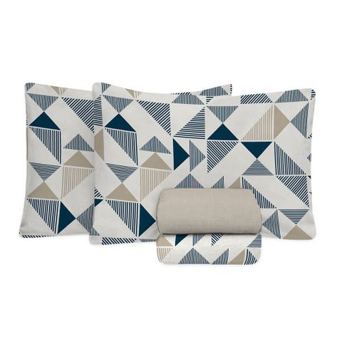 Jogo de Cama 100% Algodão Queen Size 150 Fios Fiori