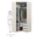 Ver imagem 3 de Guarda Roupa Canto Closet sem Portas com 3 Peças, 3 Gavetas, 5 Cabideiros Prime Luciane Móveis