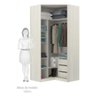 Guarda Roupa Canto Closet sem Portas com 3 Peças, 3 Gavetas, 5 Cabideiros Prime Luciane Móveis - 3