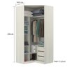 Guarda Roupa Canto Closet sem Portas com 3 Peças, 3 Gavetas, 5 Cabideiros Prime Luciane Móveis - 4