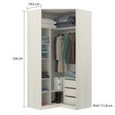 Ver imagem 4 de Guarda Roupa Canto Closet sem Portas com 3 Peças, 3 Gavetas, 5 Cabideiros Prime Luciane Móveis