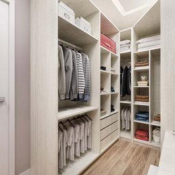 Guarda Roupa Canto Closet sem Portas com 3 Peças, 3 Gavetas, 5 Cabideiros Prime Luciane Móveis - 1