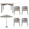 Conjunto Jardim 1 Mesa Ø130cm 4 Cadeiras com Braços 1 Ombrelone Refúgio CabeCasa MadeiraOriginals - 13