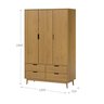 Guarda-roupa 3 Portas 4 Gavetas Nórdica Yescasa - 4