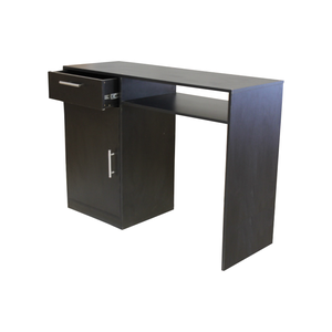 Escrivaninha para Manicure, Escritório, Computador com Gaveta e Porta Mdf - Preto - Cód. 700