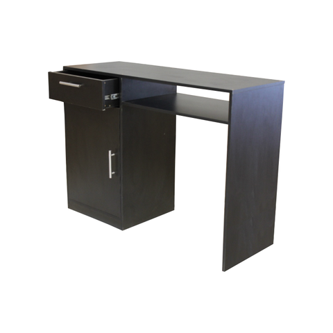 Escrivaninha para Manicure, Escritório, Computador com Gaveta e Porta Mdf - Preto - Cód. 700