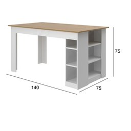 Mesa 140 Cm com 4 Banquetas e Prateleira Esmeralda - 4