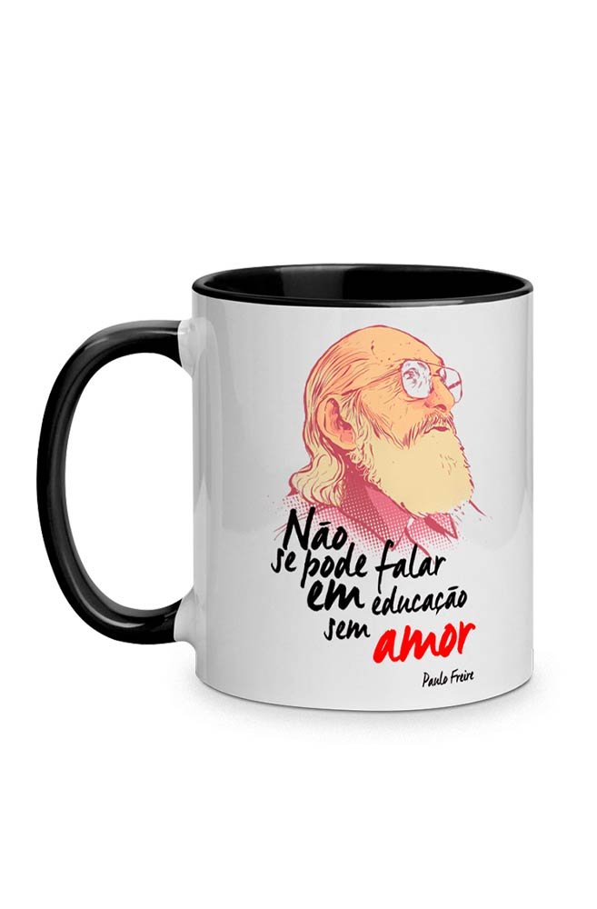 Caneca Paulo Freire com alça preta - 1