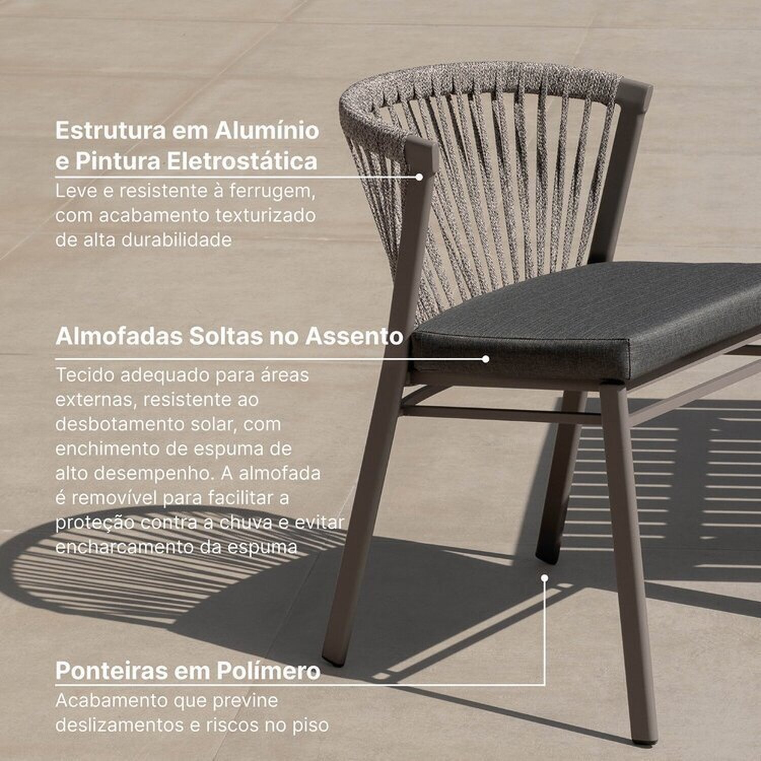 Conjunto Jardim 1 Mesa Ø130cm 4 Cadeiras sem Braços 1 Ombrelone Refúgio Cabecasa Madeiramadeira - 8