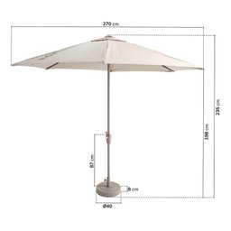 Conjunto Jardim 1 Mesa Ø130cm 4 Cadeiras sem Braços 1 Ombrelone Refúgio Cabecasa Madeiramadeira - 5
