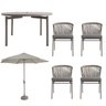 Conjunto Jardim 1 Mesa Ø130cm 4 Cadeiras sem Braços 1 Ombrelone Refúgio CabeCasa MadeiraOriginals - 13