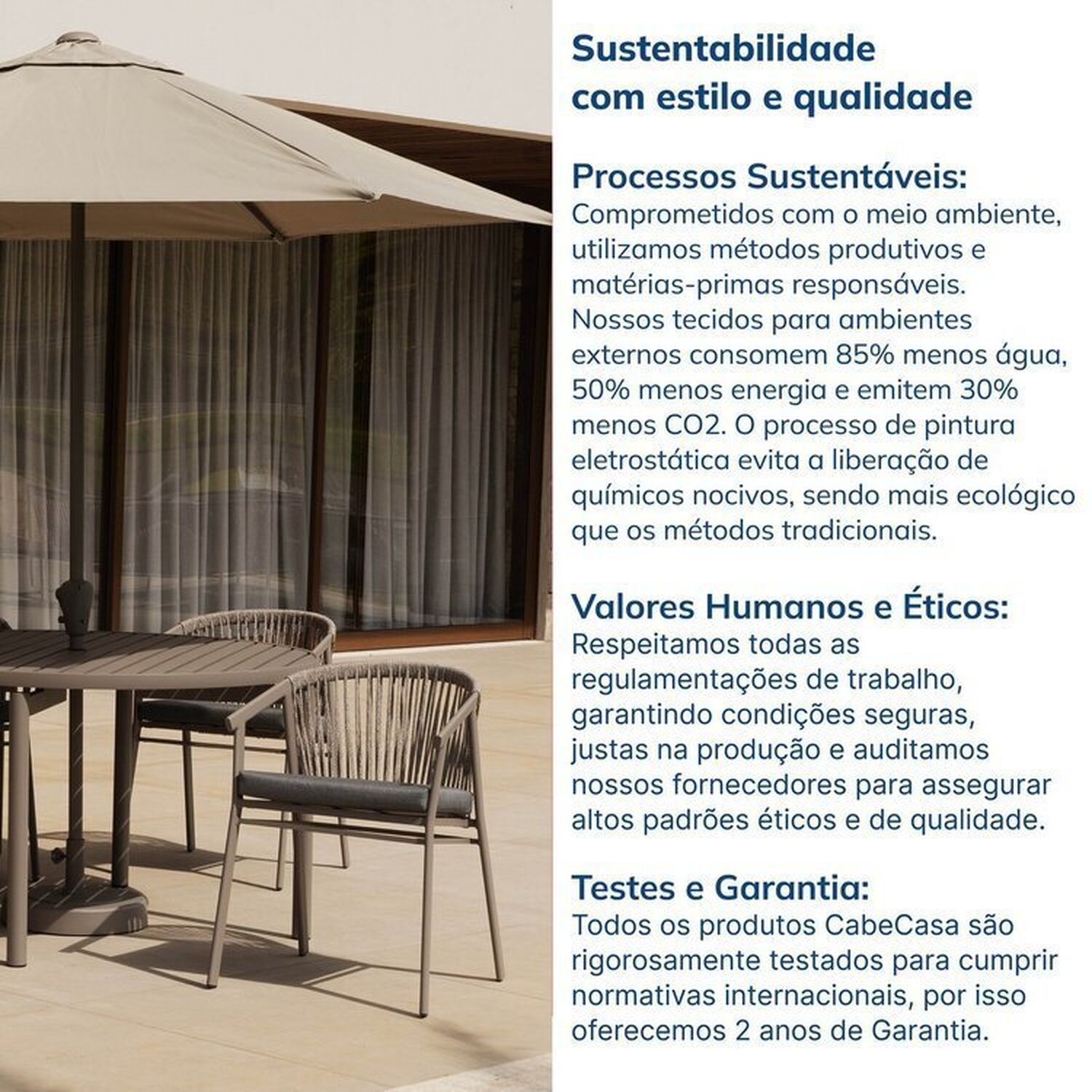 Conjunto Jardim 1 Mesa Ø130cm 4 Cadeiras sem Braços 1 Ombrelone Refúgio Cabecasa Madeiramadeira - 14