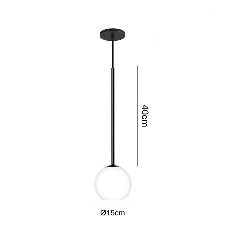Pendente Mini Higher Ø15cm Preto com Globo Branco Fosco para 1 Lâmpada G9 - 4