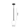 Pendente Mini Higher Ø15cm Preto com Globo Branco Fosco para 1 Lâmpada G9 - 4