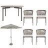 Conjunto Jardim 1 Mesa Ø130cm 4 Cadeiras sem Braços 1 Ombrelone Refúgio CabeCasa MadeiraOriginals - 13