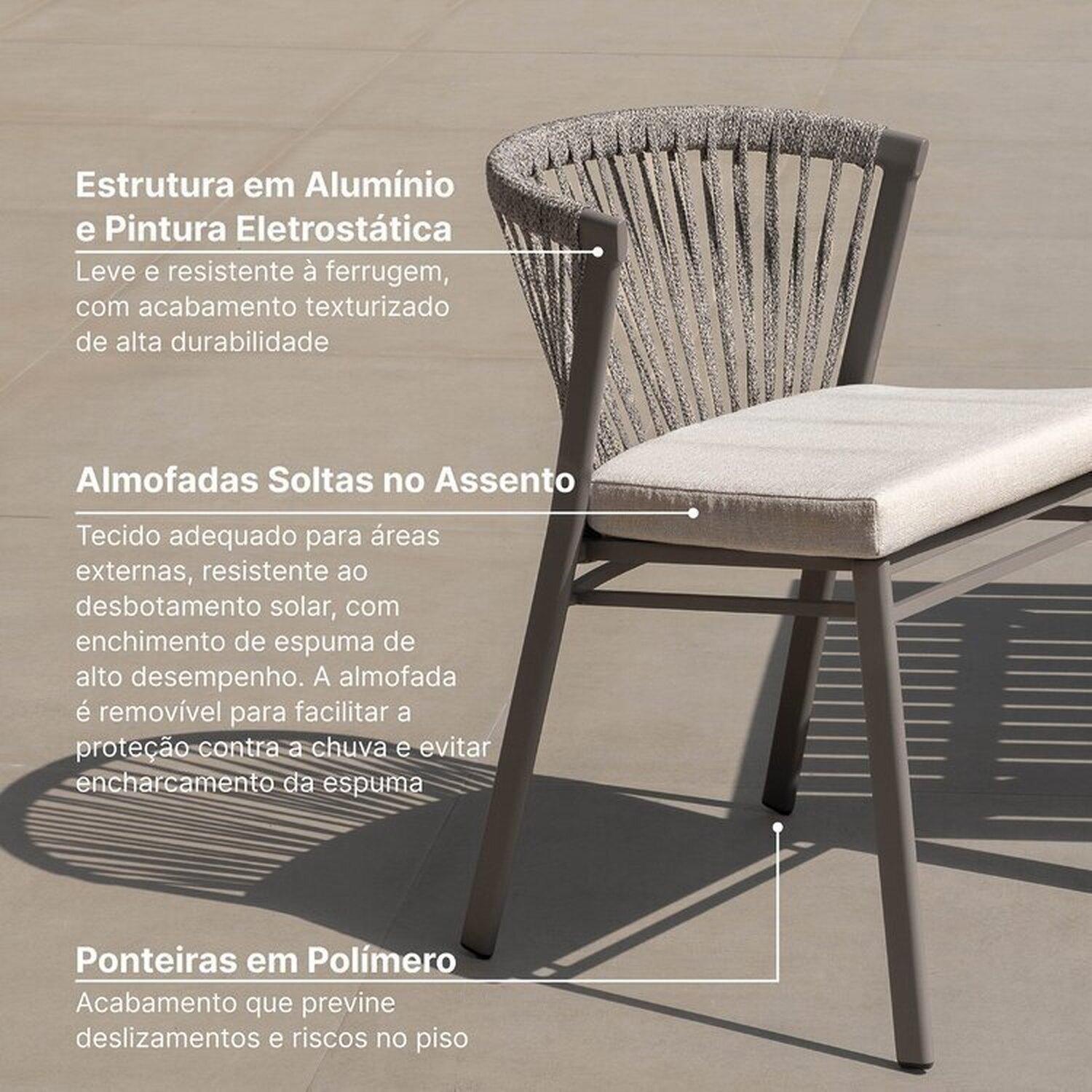 Conjunto Jardim 1 Mesa Ø130cm 4 Cadeiras sem Braços 1 Ombrelone Refúgio Cabecasa Madeiramadeira - 8