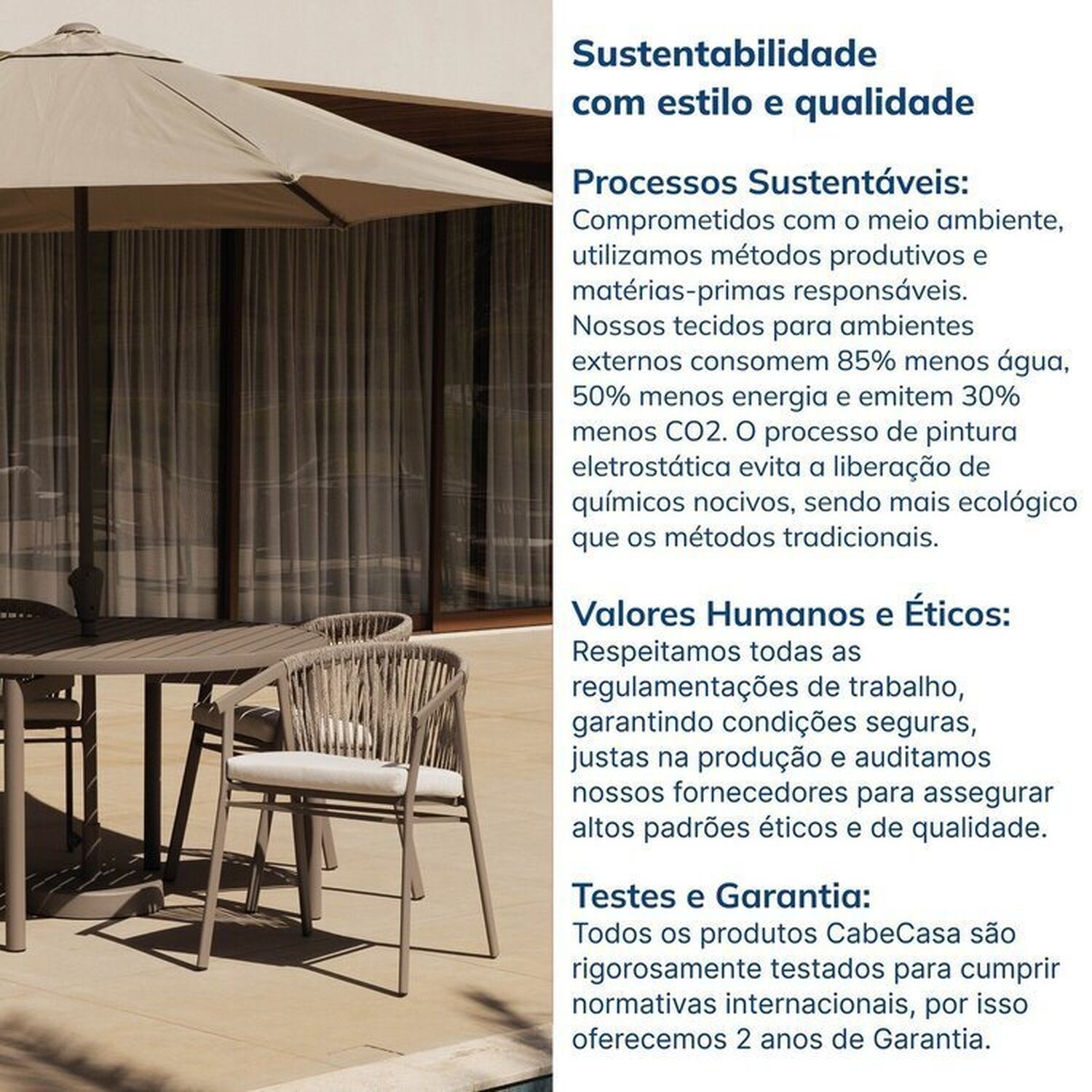 Conjunto Jardim 1 Mesa Ø130cm 4 Cadeiras sem Braços 1 Ombrelone Refúgio Cabecasa Madeiramadeira - 14