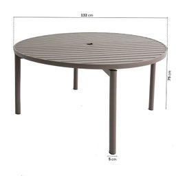 Conjunto Jardim 1 Mesa Ø130cm 4 Cadeiras sem Braços 1 Ombrelone Refúgio Cabecasa Madeiramadeira - 2