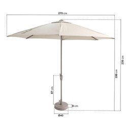 Conjunto Jardim 1 Mesa Ø130cm 4 Cadeiras sem Braços 1 Ombrelone Refúgio Cabecasa Madeiramadeira - 5