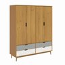 Guarda-roupa 4 Portas 4 Gavetas em Madeira Maciça Linha Nórdica Yescasa  - 2
