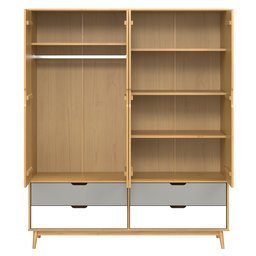 Guarda-roupa 4 Portas 4 Gavetas em Madeira Maciça Linha Nórdica Yescasa  - 3