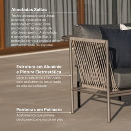 Conjunto Jardim e Varanda 2 Poltronas 1 Mesinha com Alça Refúgio Cabecasa Madeiramadeira - 4