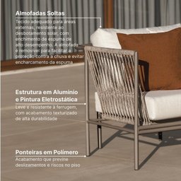 Conjunto Jardim e Varanda 2 Poltronas 1 Mesinha com Alça Refúgio Cabecasa Madeiramadeira - 4