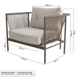 Conjunto Jardim e Varanda 2 Poltronas 1 Mesinha com Alça Refúgio Cabecasa Madeiramadeira - 2