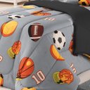 Ver imagem 4 de Edredom Infantil Solteiro Quarto Menino Futebol Cinza 01pç