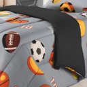 Ver imagem 3 de Edredom Infantil Solteiro Quarto Menino Futebol Cinza 01pç