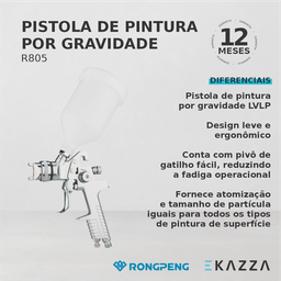 Pistola de Pintura por Gravidade R805-LVLP - RONGPENG - 3