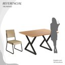 Ver imagem 5 de Conjunto Sala de Jantar Mesa 120x90cm Base Império Tampo MDF Napoli Preto/Creme