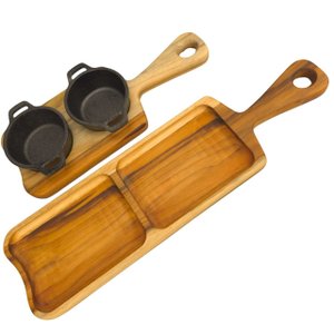 Kit Tábua de Frios com Divisórias Petisqueira de Madeira