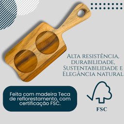 Kit Tábua de Frios com Divisórias Petisqueira de Madeira - 5