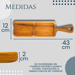 Kit Tábua de Frios com Divisórias Petisqueira de Madeira - 7