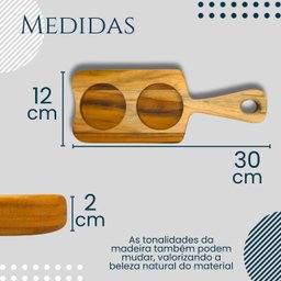 Kit Tábua de Frios com Divisórias Petisqueira de Madeira - 8