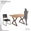 Ver imagem 5 de Conjunto Sala de Jantar Mesa 120x90cm Base Império Tampo MDF Napoli Marrom/Preto