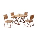 Ver imagem 2 de Conjunto Sala de Jantar Mesa 120x90cm Base Império Tampo MDF Napoli Marrom