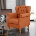 Ver imagem 2 de Kit 02 Poltronas Decorativa Para Sala De Estar Yara P02 Tecido Terracota - Lyam Decor