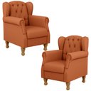 Ver imagem 1 de Kit 02 Poltronas Decorativa Para Sala De Estar Yara P02 Tecido Terracota - Lyam Decor