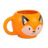 Caneca de cerâmica com raposa fofa decorada raposinha 630 ml - 1