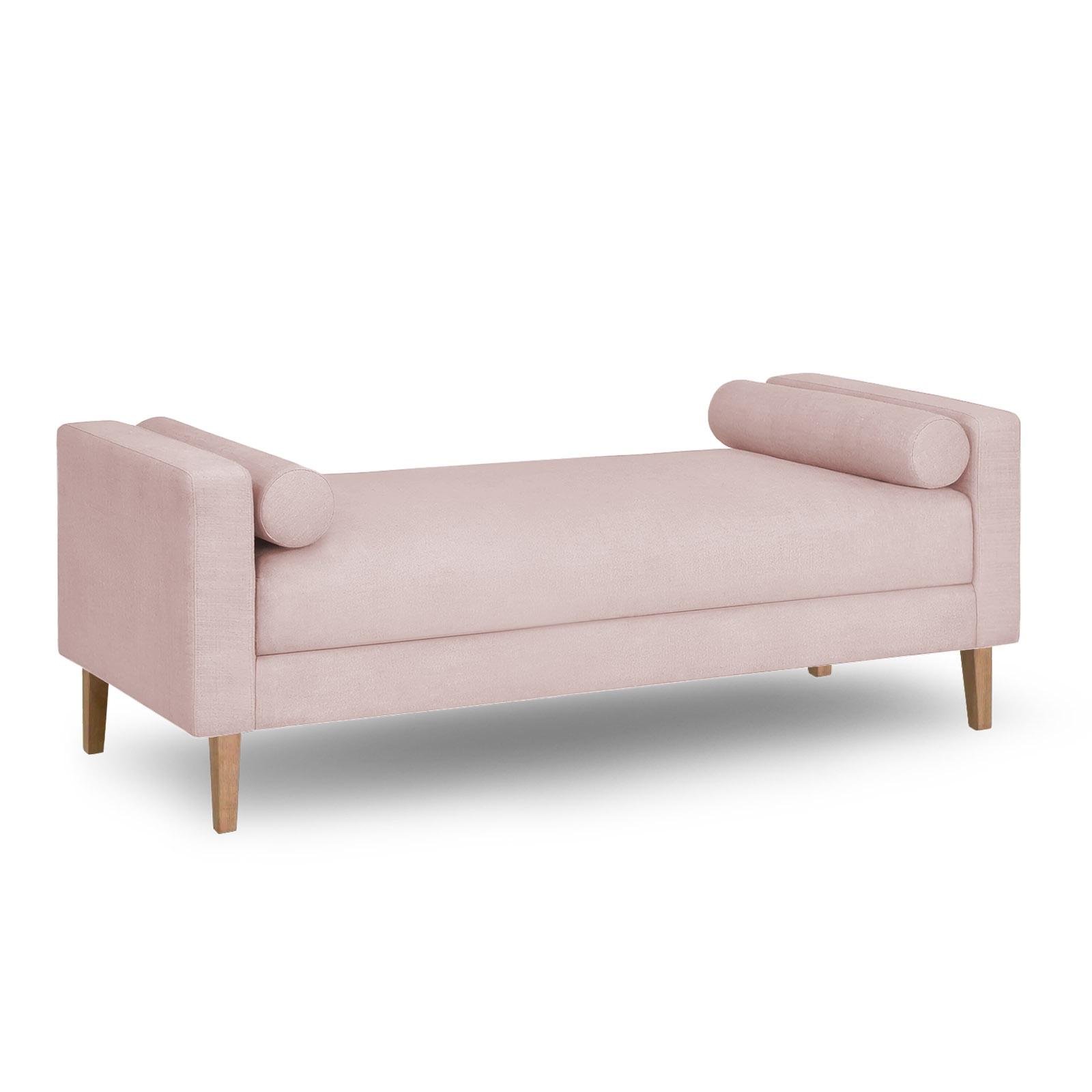 Recamier Berlim 1,20m Suede Rosa Bebe - Inova Decorações