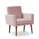 Ver imagem 1 de Poltrona Decorativa Nina Suede Rosa Bebe - Inova Decor Inova Decorações