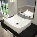 Ver imagem 1 de Kit 3 Cubas de Apoio para Banheiro Ml44w Retangular Folha Compace