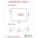Ver imagem 3 de Kit 3 Cubas de Apoio para Banheiro Ml44w Retangular Folha Compace
