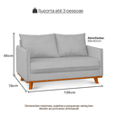 Ver imagem 6 de Kit Petiz Sofá 2 Lugares + Poltrona Orgânica Bouclé Cinza Living Sala Recepção