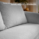 Ver imagem 4 de Kit Petiz Sofá 2 Lugares + Poltrona Orgânica Bouclé Cinza Living Sala Recepção
