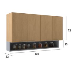 Armário 4 Portas 120 Cm com Nicho Agata - 5